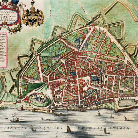 Oude kaart Nijmegen - Uit de Atlas van Loon