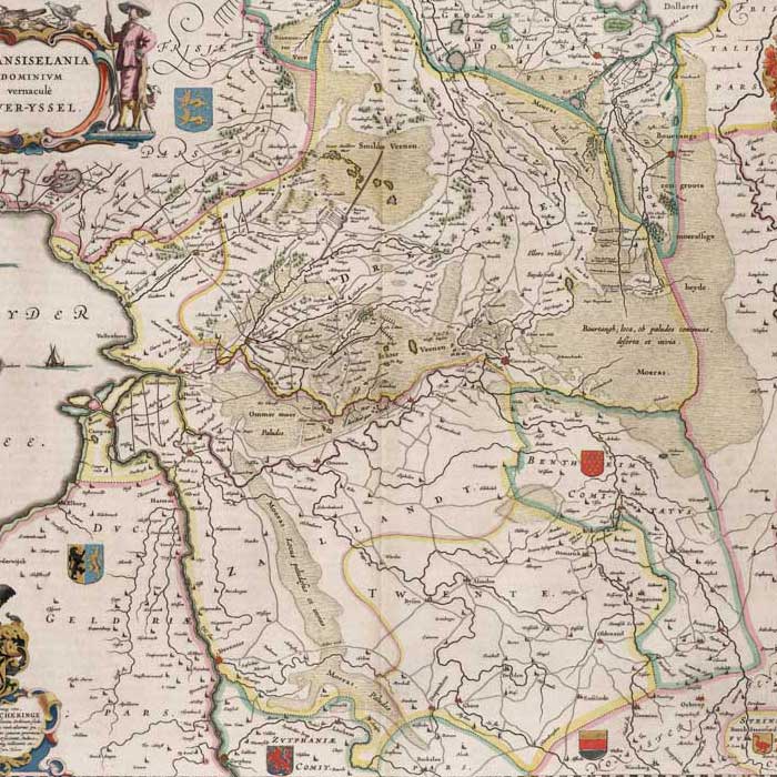 Oude kaart Overijssel door Blaeu