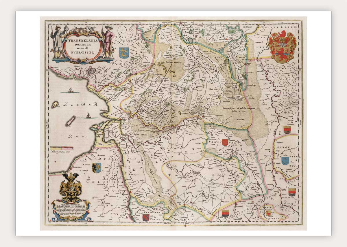 Oude kaart Overijssel door Blaeu