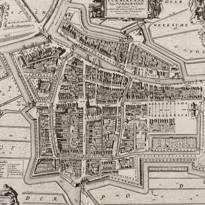 Oude kaart Purmerend - Frederik de Wit