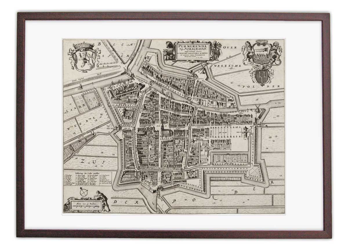 Oude kaart Purmerend - Frederik de Wit