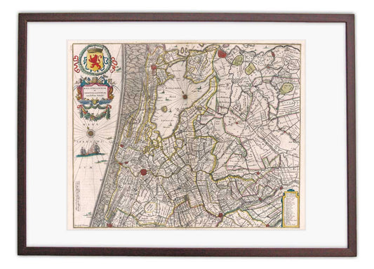 Oude kaart Rijn- en Amstelland door Blaeu