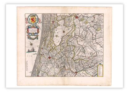 Oude kaart Rijn- en Amstelland door Blaeu