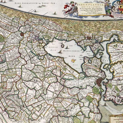 Oude kaart Rijn- en Amstelland door Visscher