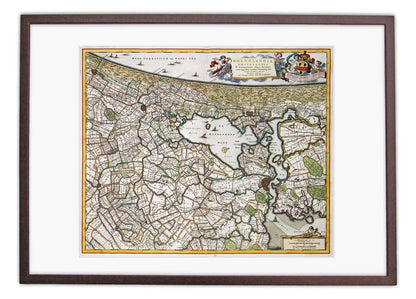 Oude kaart Rijn- en Amstelland door Visscher