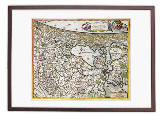 Oude kaart Rijn- en Amstelland door Visscher