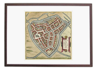 Oude kaart Sneek - Braun en Hogenberg