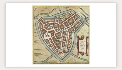 Oude kaart Sneek - Braun en Hogenberg