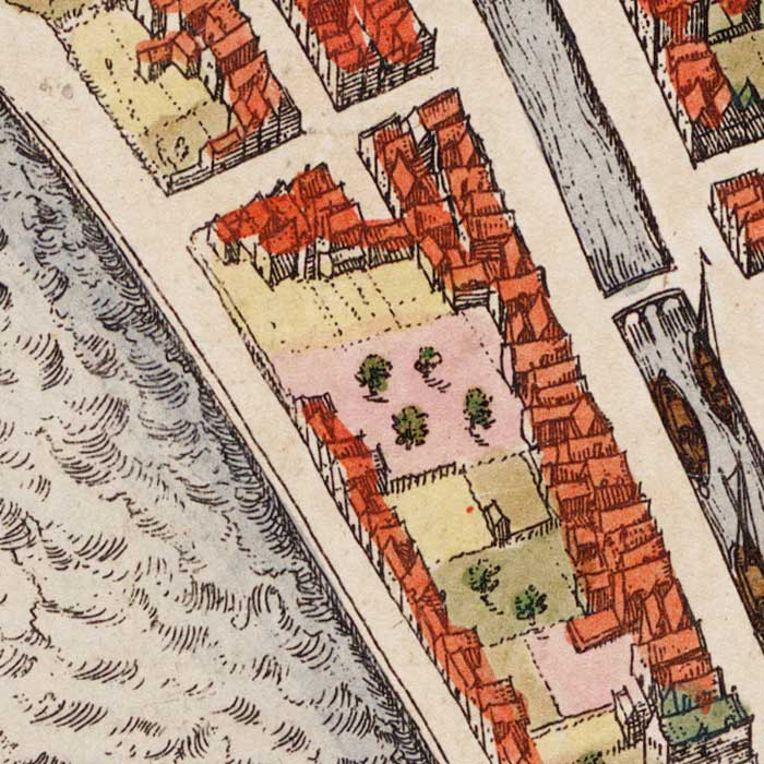 Oude kaart Stavoren - Braun en Hogenberg