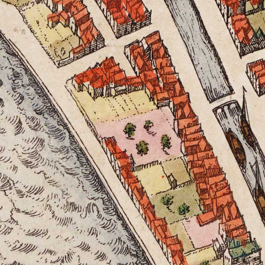 Oude kaart Stavoren - Braun en Hogenberg