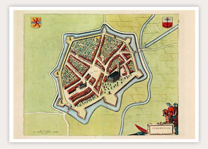 Oude kaart Steenwijk - Frederick de Wit
