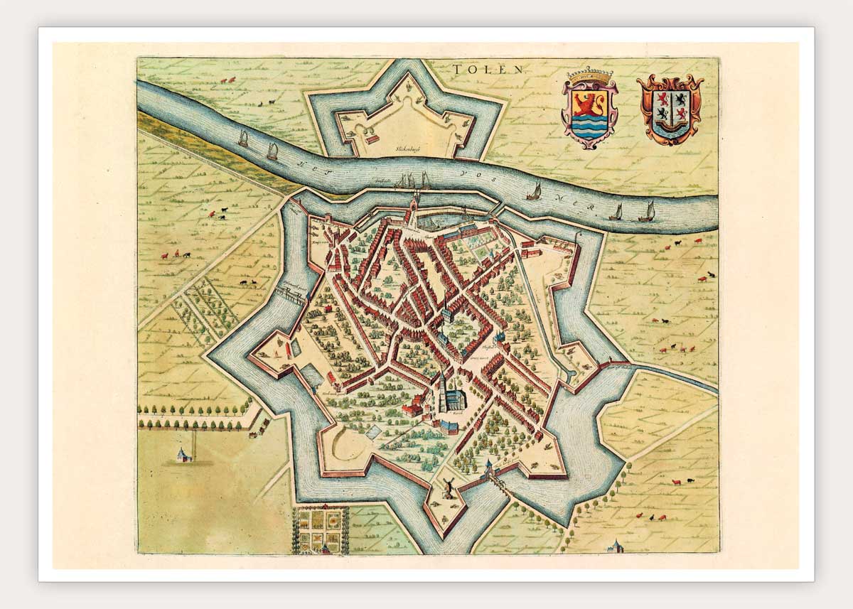 Oude kaart Tholen - Frederick de Wit