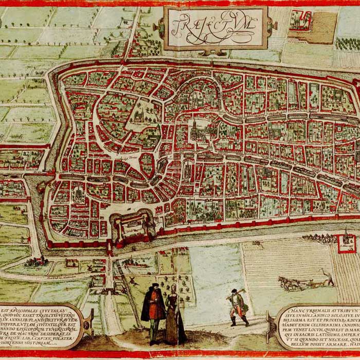 Oude kaart Utrecht - Trajectum in 1580