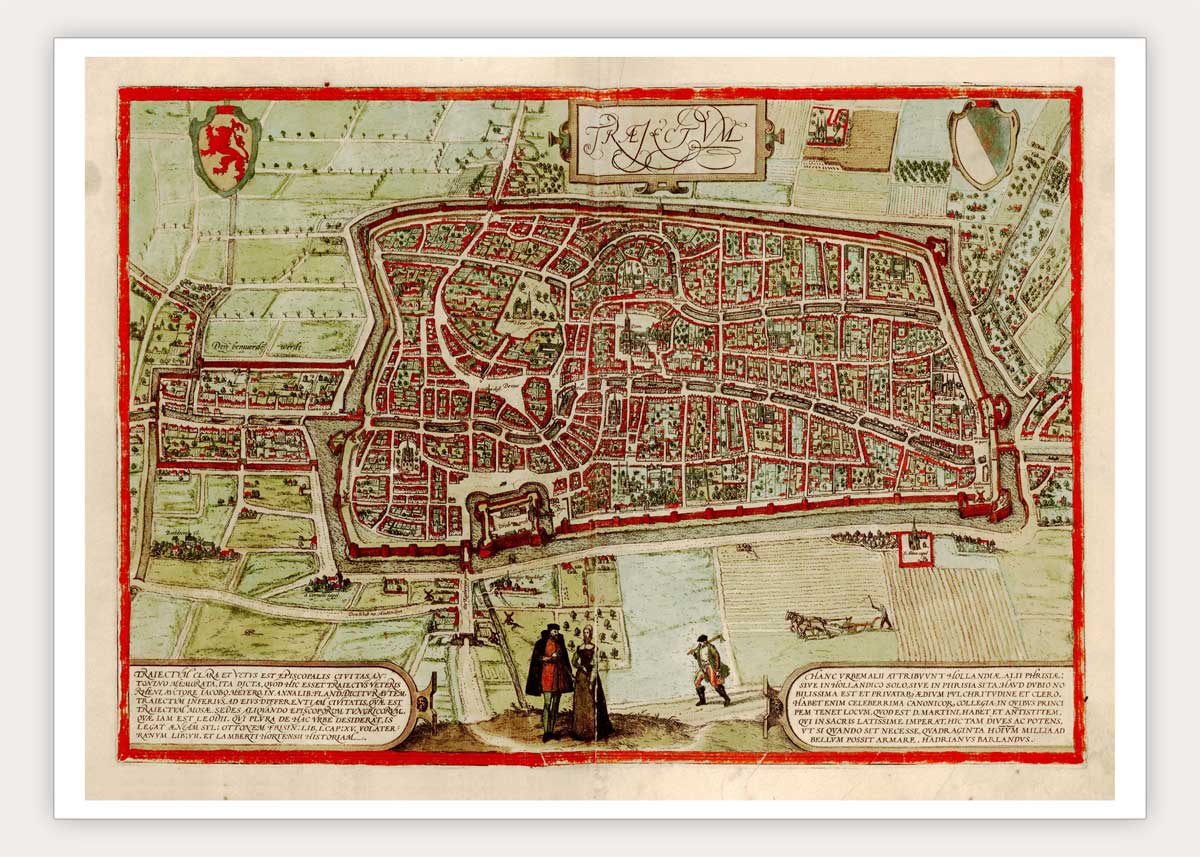 Oude kaart Utrecht - Trajectum in 1580