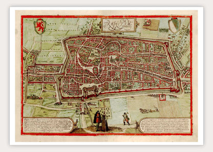 Oude kaart Utrecht - Trajectum in 1580