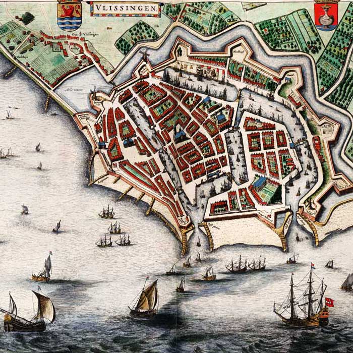 Oude kaart Vlissingen - Uit de Atlas van Loon