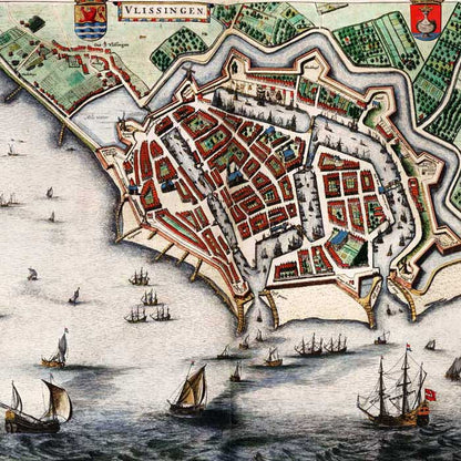Oude kaart Vlissingen - Uit de Atlas van Loon