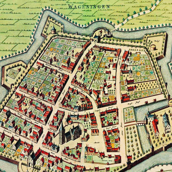Oude kaart Wageningen - atlas Frederick de Wit