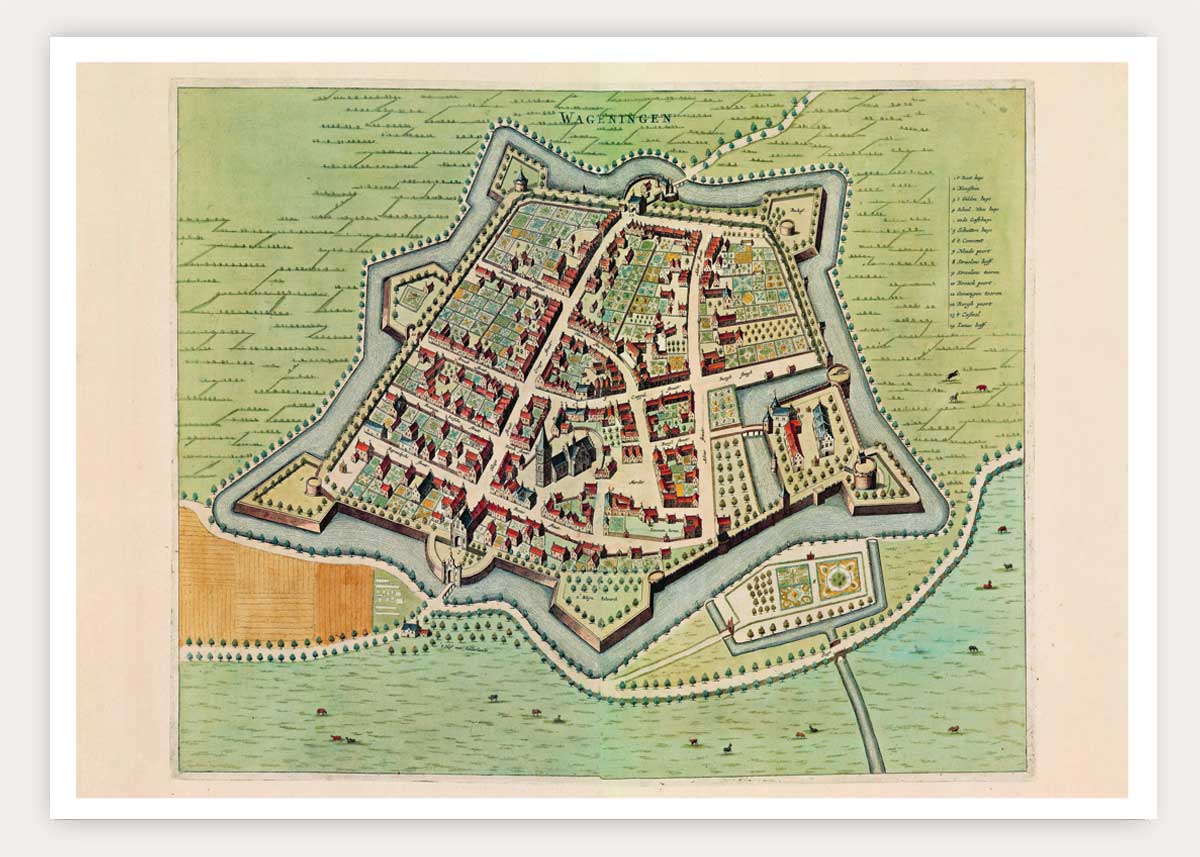 Oude kaart Wageningen - atlas Frederick de Wit