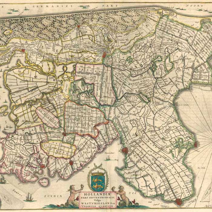 Oude kaart Westfriesland - Blaeu