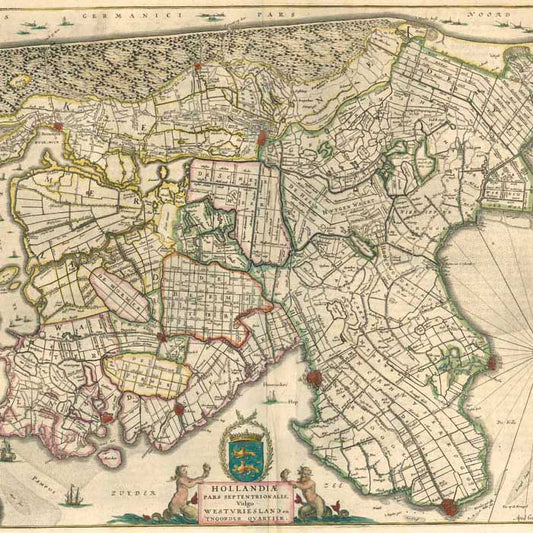 Oude kaart Westfriesland - Blaeu