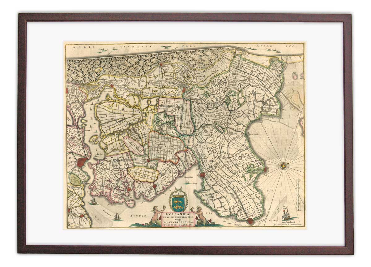 Oude kaart Westfriesland - Blaeu