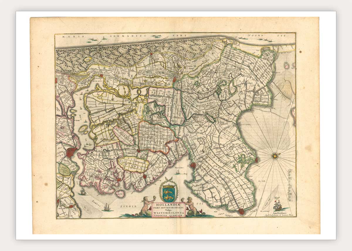 Oude kaart Westfriesland - Blaeu