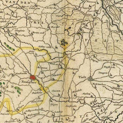 Oude kaart Zeeland en Vlaanderen - Blaeu