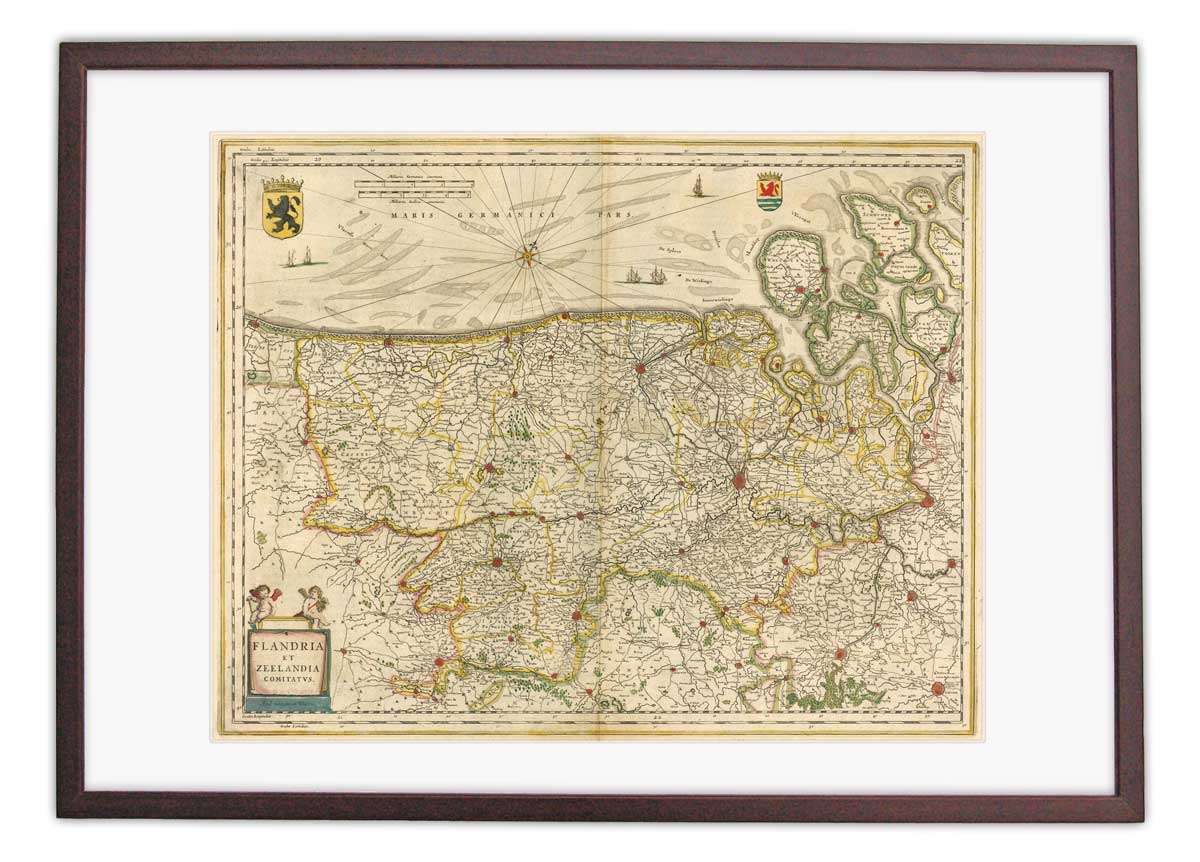 Oude kaart Zeeland en Vlaanderen - Blaeu