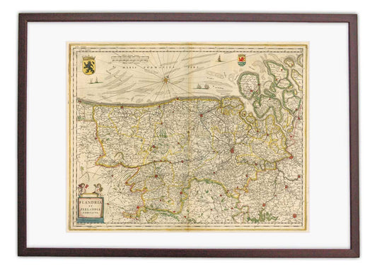 Oude kaart Zeeland en Vlaanderen - Blaeu