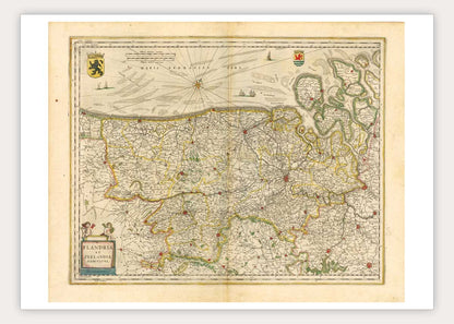 Oude kaart Zeeland en Vlaanderen - Blaeu