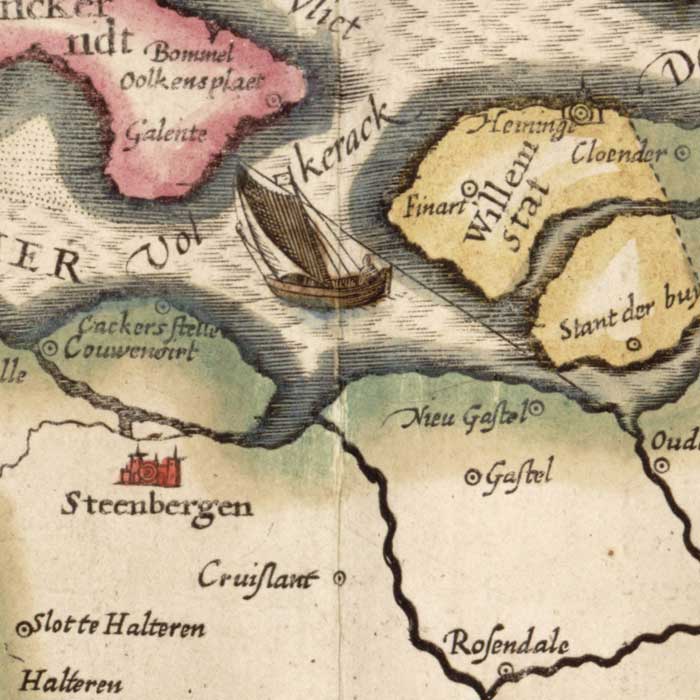 Oude kaart Zeeland in 1617