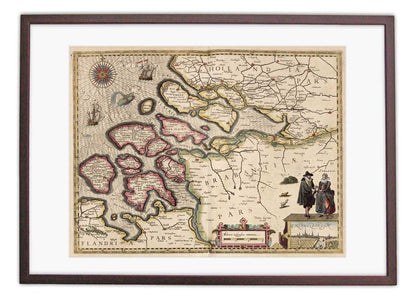 Oude kaart Zeeland in 1617