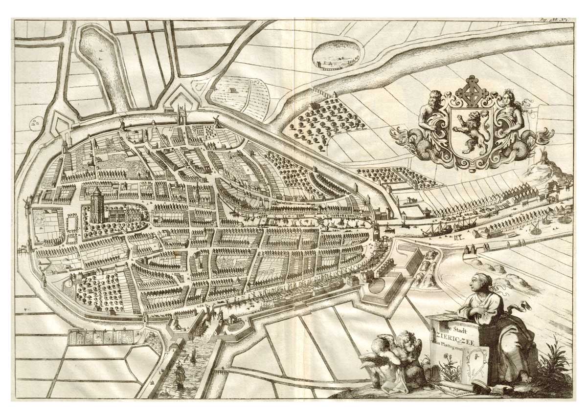 Oude kaart Zierikzee - Smallegange
