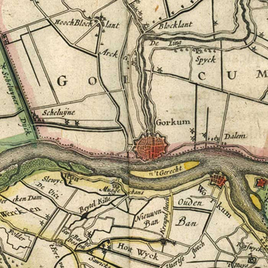 Oude kaart Zuid-Holland - Blaeu