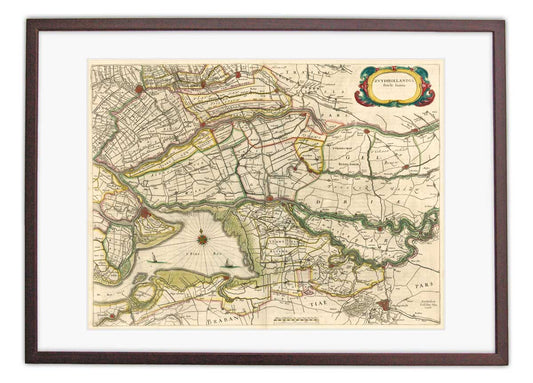Oude kaart Zuid-Holland - Blaeu
