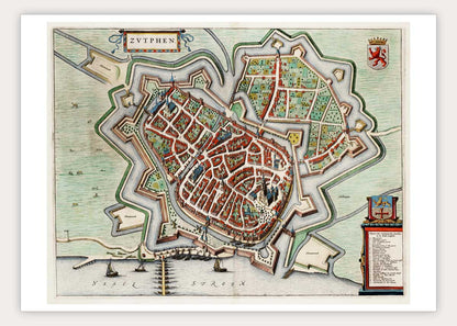 Oude kaart Zutphen - Uit de Atlas van Loon
