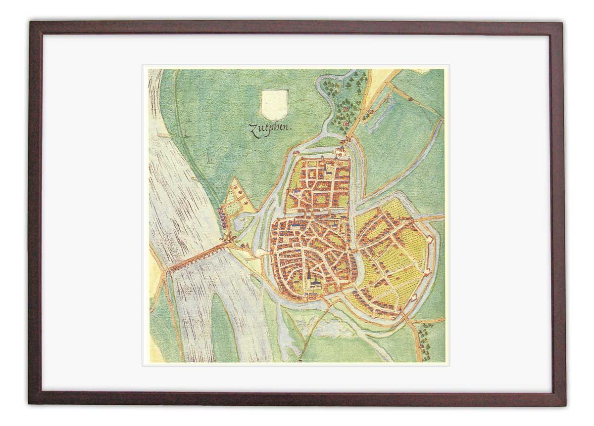 Oude kaart Zutphen - door Jacob van Deventer