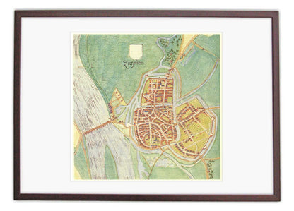 Oude kaart Zutphen - door Jacob van Deventer