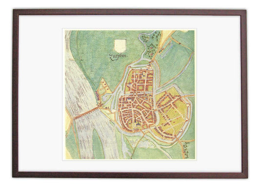 Oude kaart Zutphen - door Jacob van Deventer