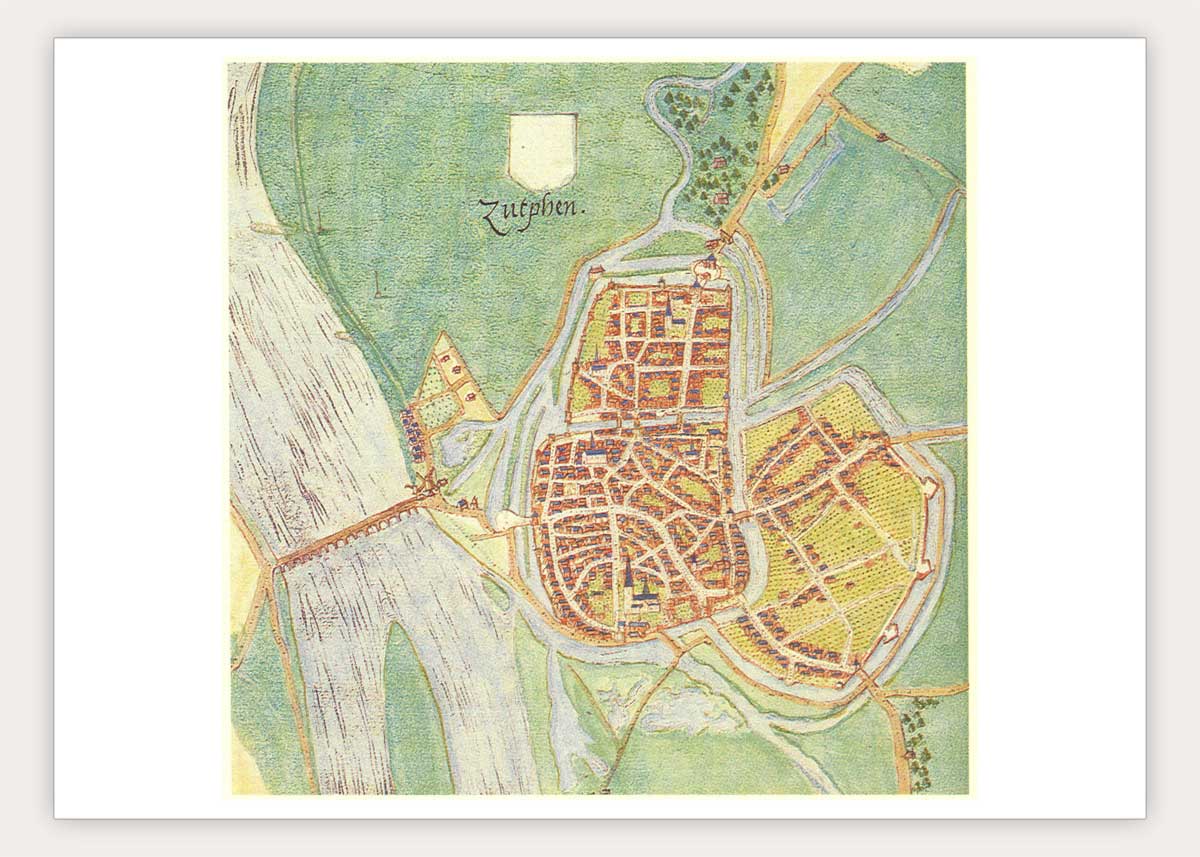 Oude kaart Zutphen - door Jacob van Deventer