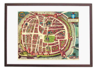 Oude kaart Zwolle - Swol in 1580