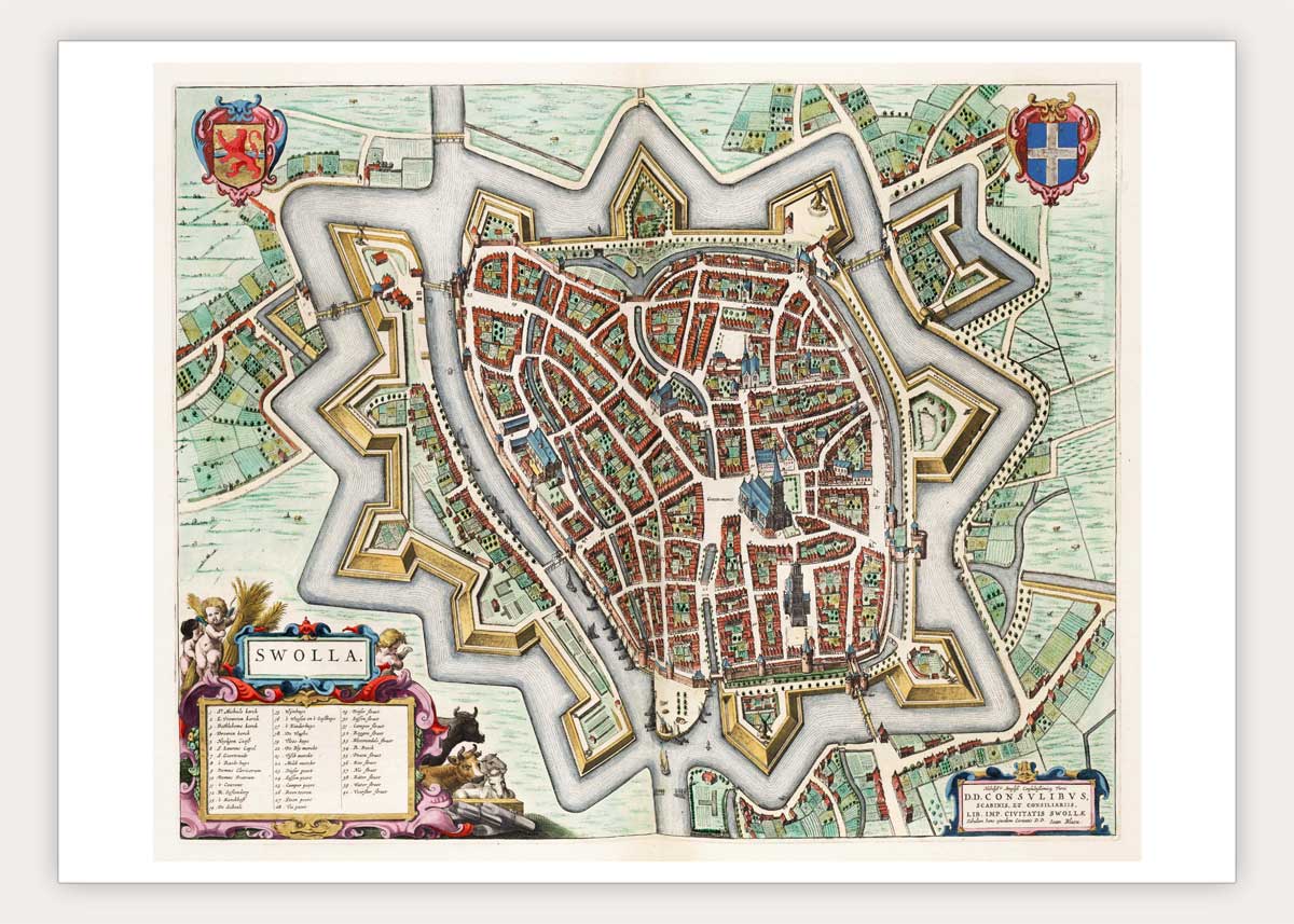 Oude kaart Zwolle - Uit de Atlas van Loon