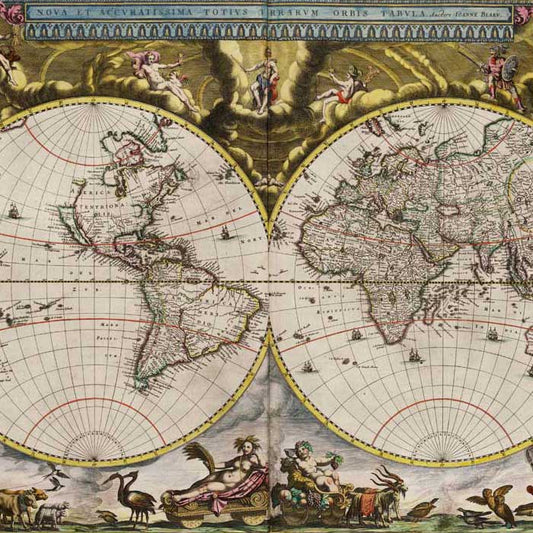 Oude wereldkaart Blaeu