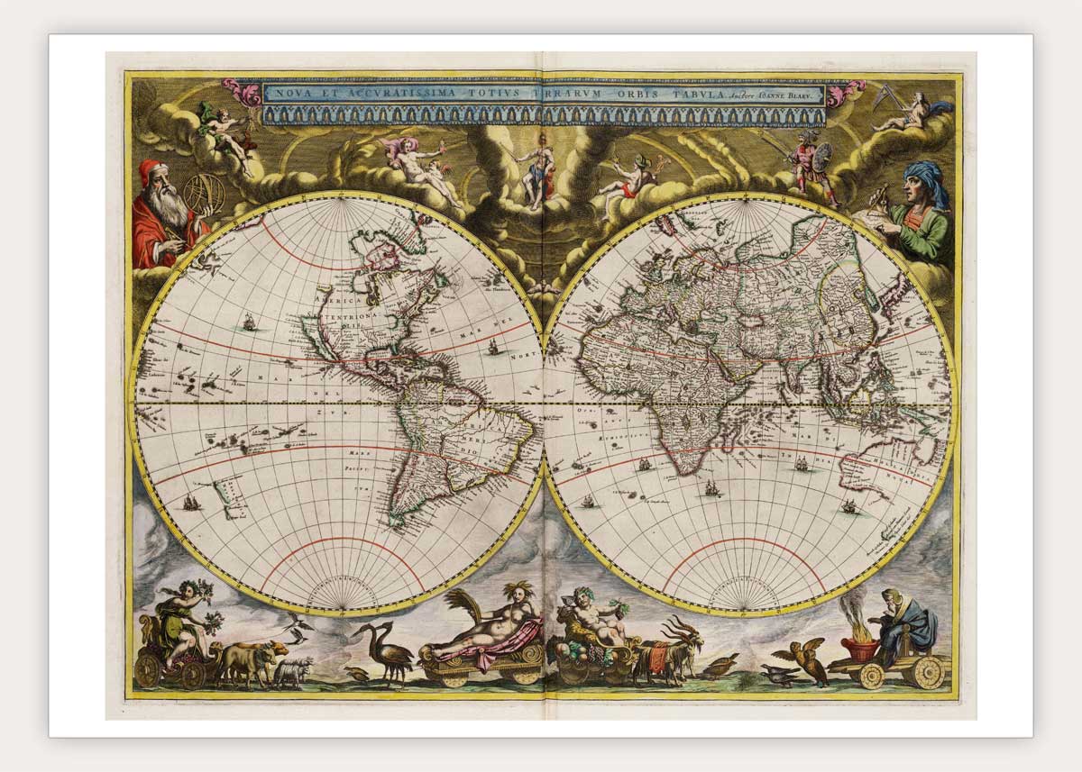 Oude wereldkaart Blaeu