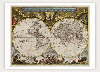 Oude wereldkaart Blaeu