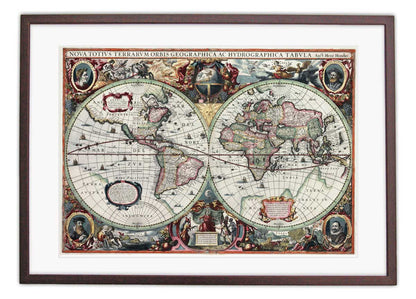 Oude wereldkaart Hondius