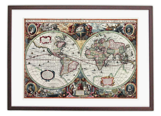 Oude wereldkaart Hondius