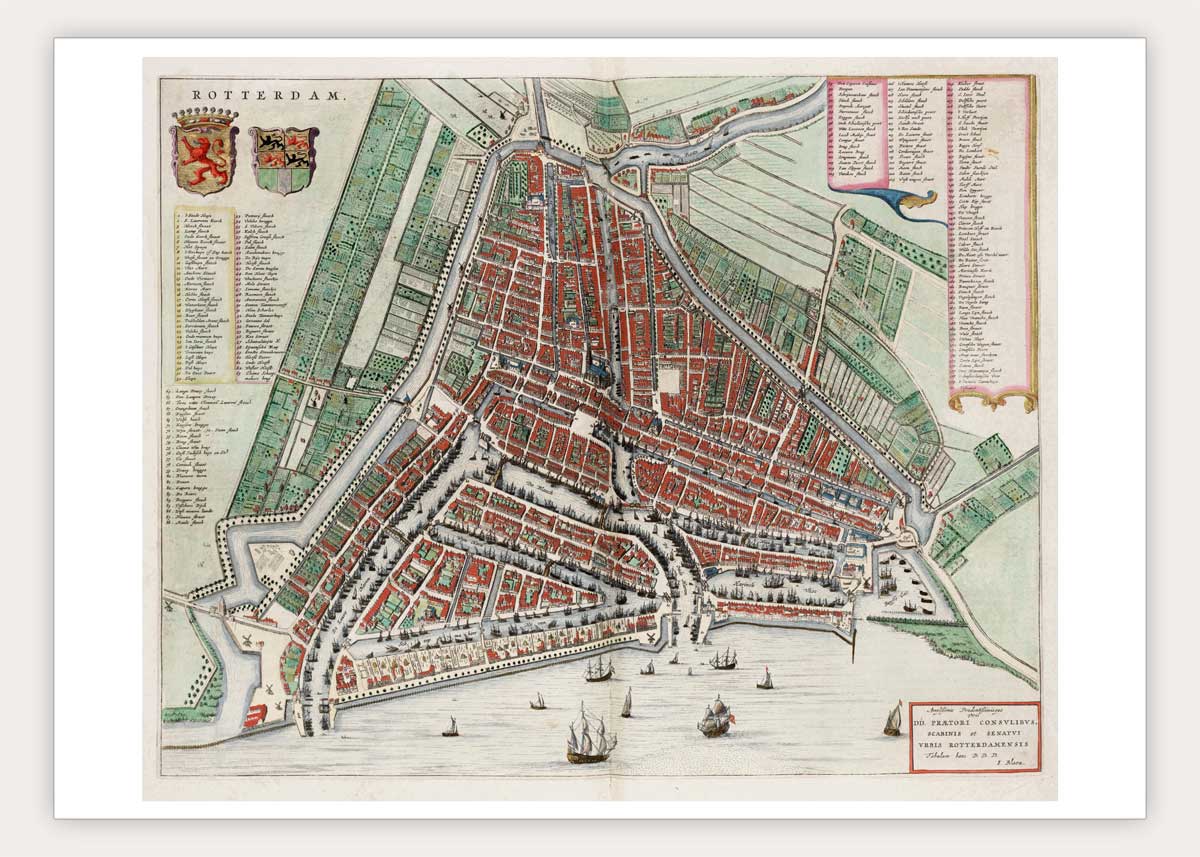 Rotterdam - oude kaart van Blaeu