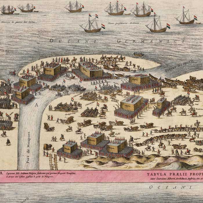 Slag bij Nieuwpoort - oude kaart Nederland